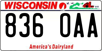WI license plate 836OAA