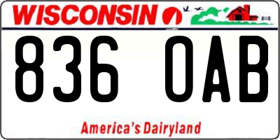 WI license plate 836OAB