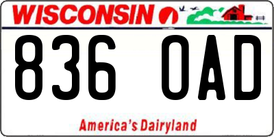 WI license plate 836OAD