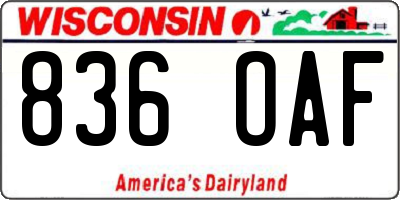 WI license plate 836OAF
