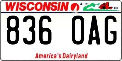 WI license plate 836OAG