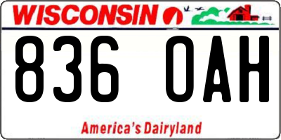 WI license plate 836OAH