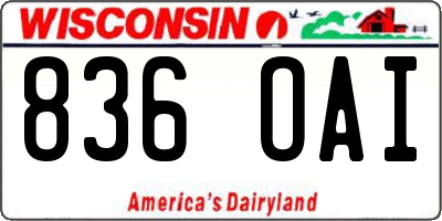 WI license plate 836OAI