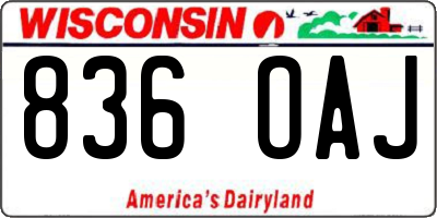 WI license plate 836OAJ