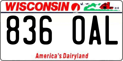 WI license plate 836OAL