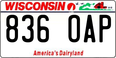 WI license plate 836OAP