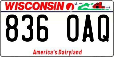 WI license plate 836OAQ