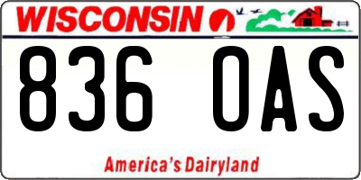 WI license plate 836OAS