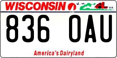 WI license plate 836OAU