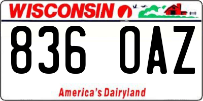 WI license plate 836OAZ