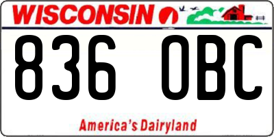 WI license plate 836OBC