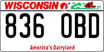 WI license plate 836OBD