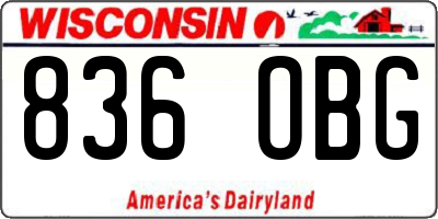 WI license plate 836OBG