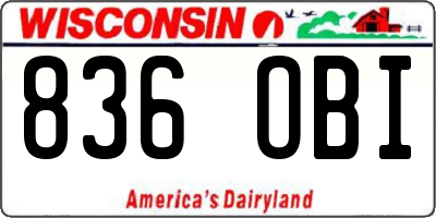 WI license plate 836OBI