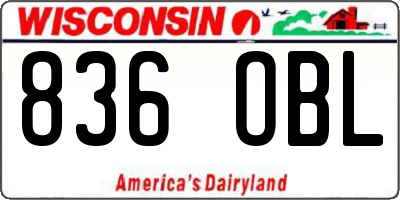 WI license plate 836OBL