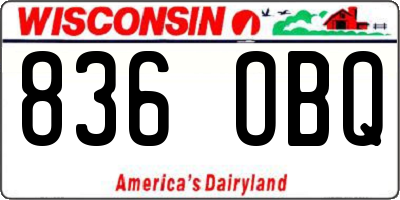 WI license plate 836OBQ
