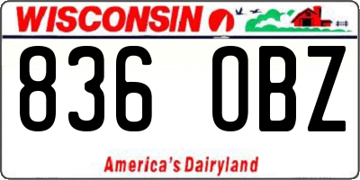 WI license plate 836OBZ