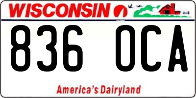 WI license plate 836OCA