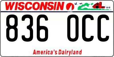 WI license plate 836OCC
