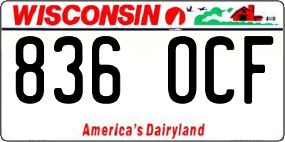WI license plate 836OCF