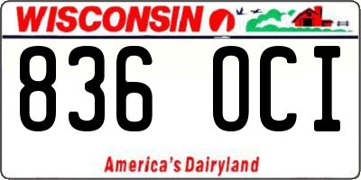 WI license plate 836OCI