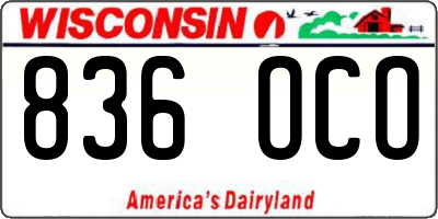 WI license plate 836OCO