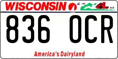 WI license plate 836OCR
