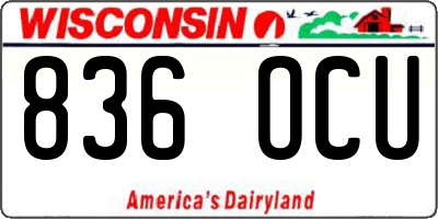 WI license plate 836OCU