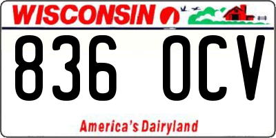 WI license plate 836OCV