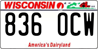 WI license plate 836OCW