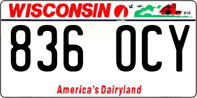 WI license plate 836OCY