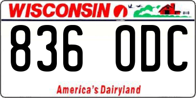 WI license plate 836ODC