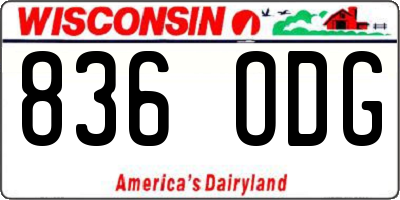 WI license plate 836ODG