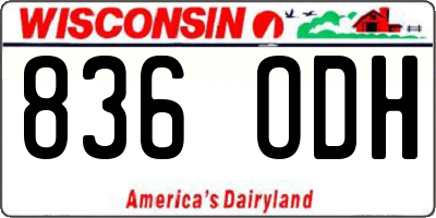 WI license plate 836ODH