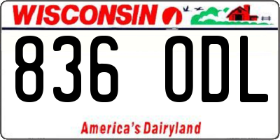 WI license plate 836ODL