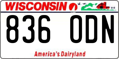 WI license plate 836ODN