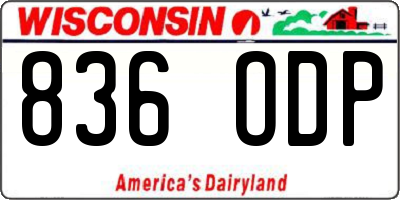 WI license plate 836ODP