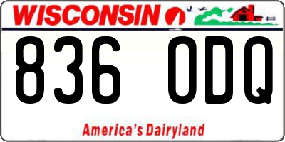 WI license plate 836ODQ