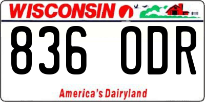 WI license plate 836ODR