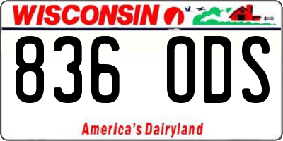 WI license plate 836ODS