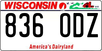 WI license plate 836ODZ