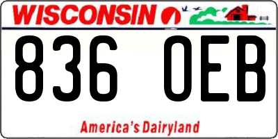 WI license plate 836OEB