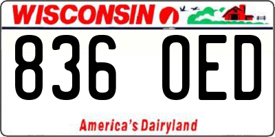 WI license plate 836OED