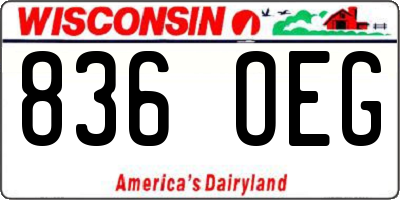 WI license plate 836OEG