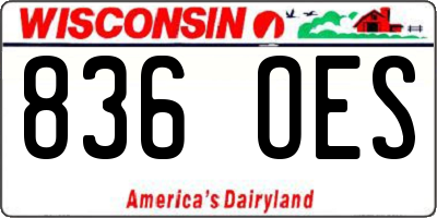 WI license plate 836OES