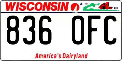 WI license plate 836OFC