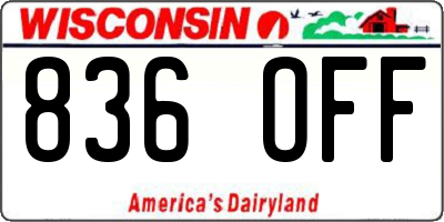 WI license plate 836OFF