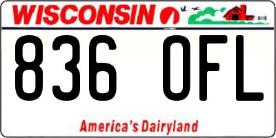 WI license plate 836OFL