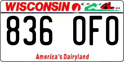 WI license plate 836OFO