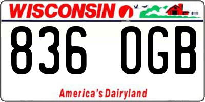 WI license plate 836OGB